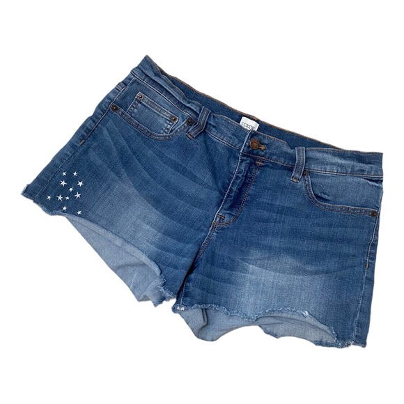 J. Crew Star Denim Embroidered Stretch Shorts Women Size 30